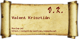 Valent Krisztián névjegykártya